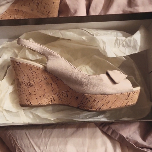 Franco Sarto cork wedge sling backs size 8 - Picture 10 of 13